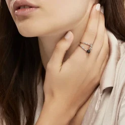 Bague Cleya Argent Blanc Céramique