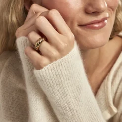 Bague Clive Acier Doré