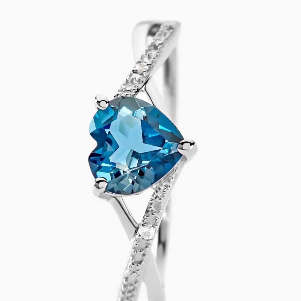 Bague Clothilde Or Blanc Topaze Et Oxyde De Zirconium