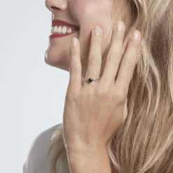 Bague Clothilde Or Blanc Topaze Et Oxyde De Zirconium