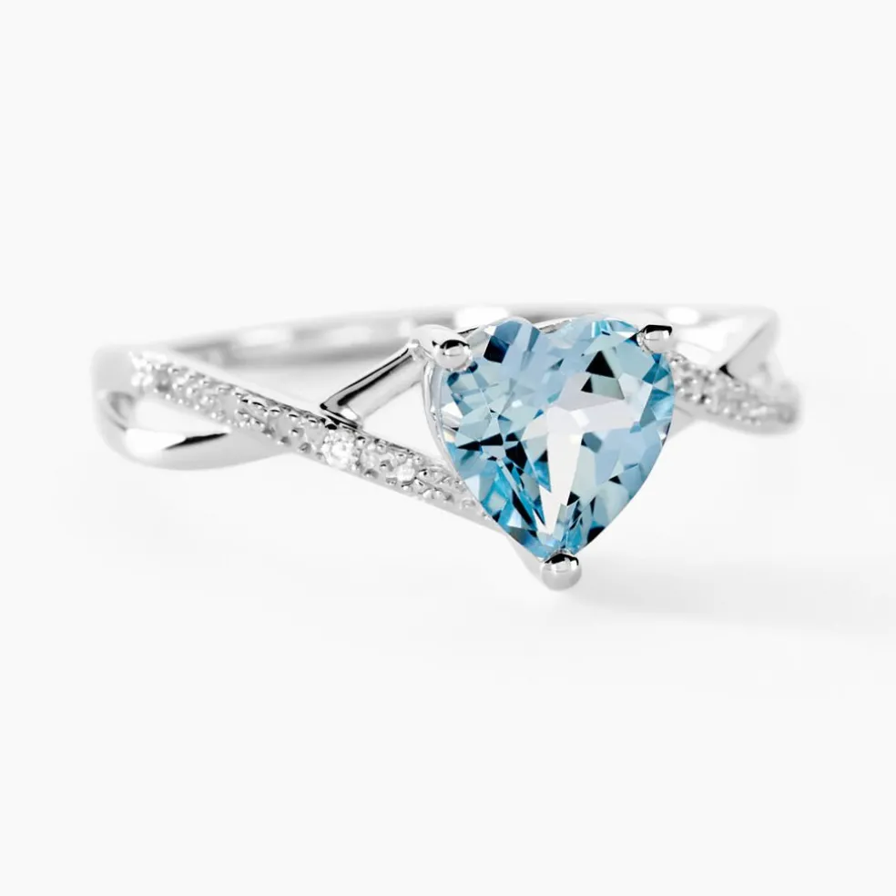 Bague Clothilde Or Blanc Topaze Et Oxyde De Zirconium