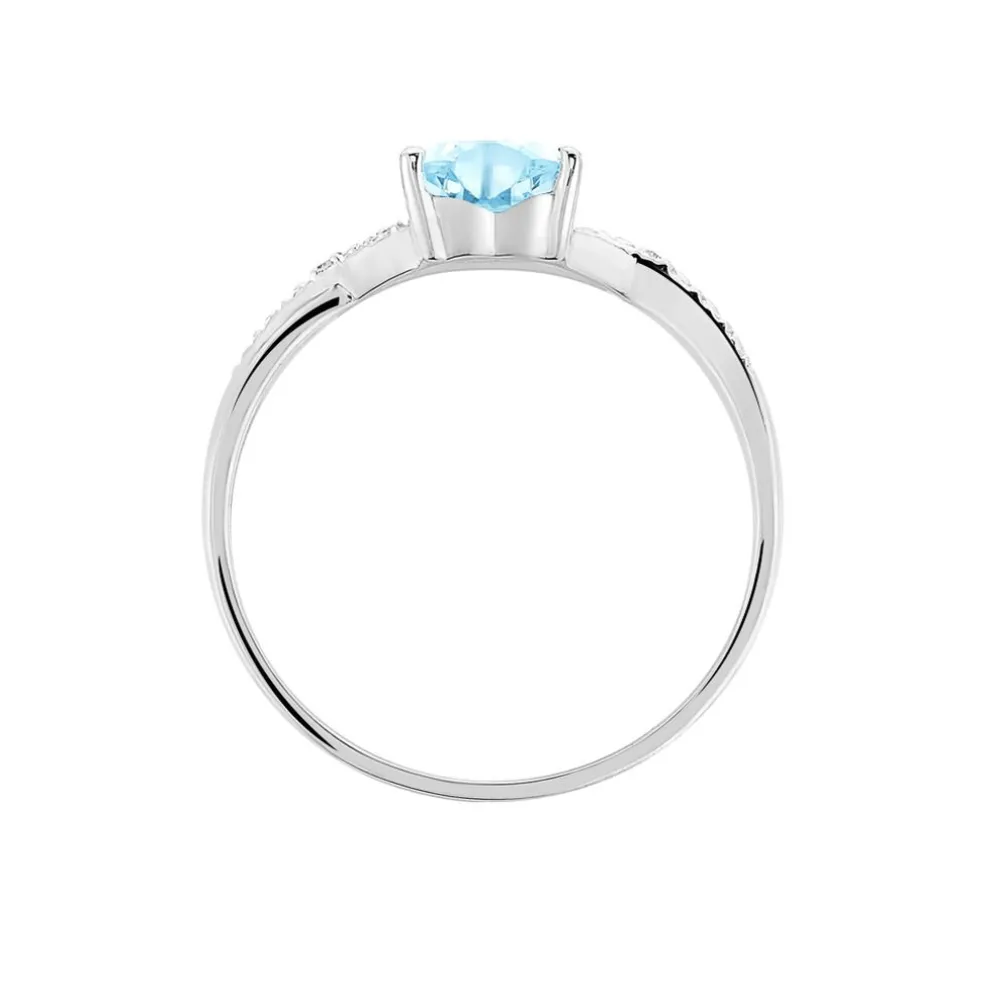 Bague Clothilde Or Blanc Topaze Et Oxyde De Zirconium