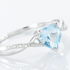 Bague Clothilde Or Blanc Topaze Et Oxyde De Zirconium