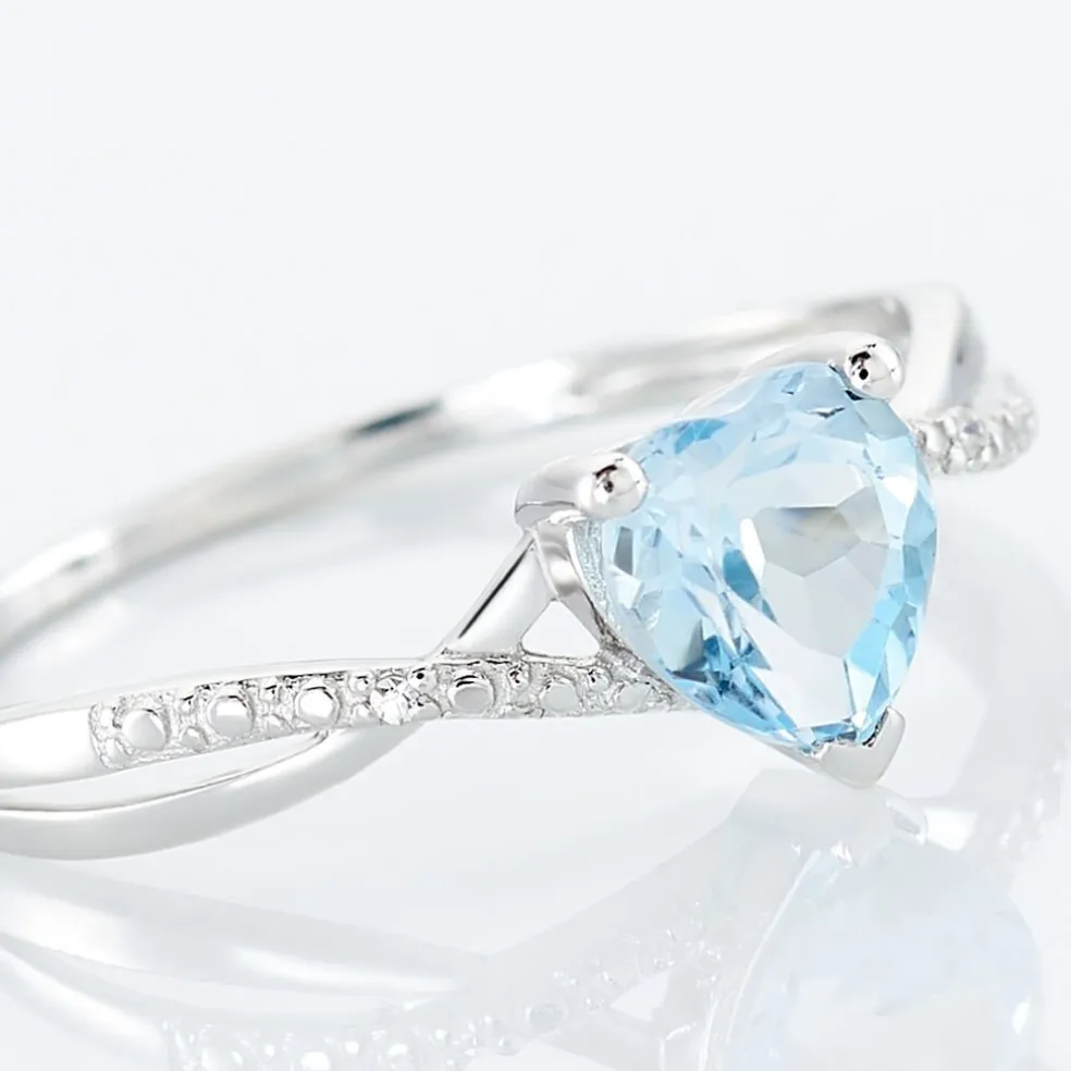 Bague Clothilde Or Blanc Topaze Et Oxyde De Zirconium