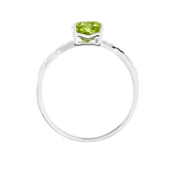 Bague Clothilde Or Blanc Peridot Et Oxyde