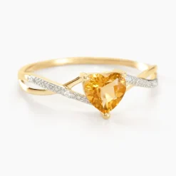 Bague Clothilde Or Jaune Citrine Et Oxyde