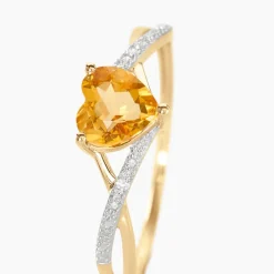 Bague Clothilde Or Jaune Citrine Et Oxyde