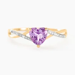 Bague Clothilde Or Jaune Amethyste Et Oxyde De Zirconium