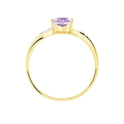 Bague Clothilde Or Jaune Amethyste Et Oxyde De Zirconium