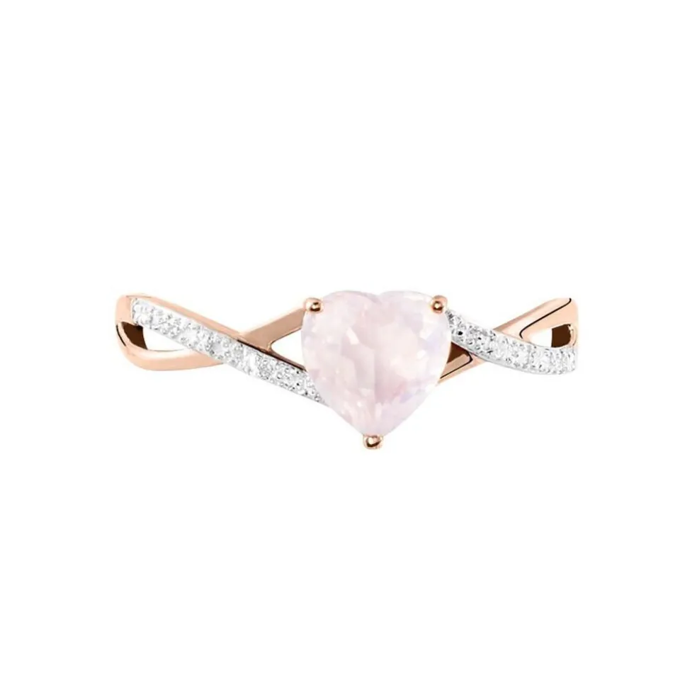 Bague Clothilde Or Rose Quartz Et Oxyde