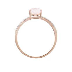 Bague Clothilde Or Rose Quartz Et Oxyde