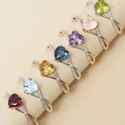 Bague Clothilde Or Rose Quartz Et Oxyde