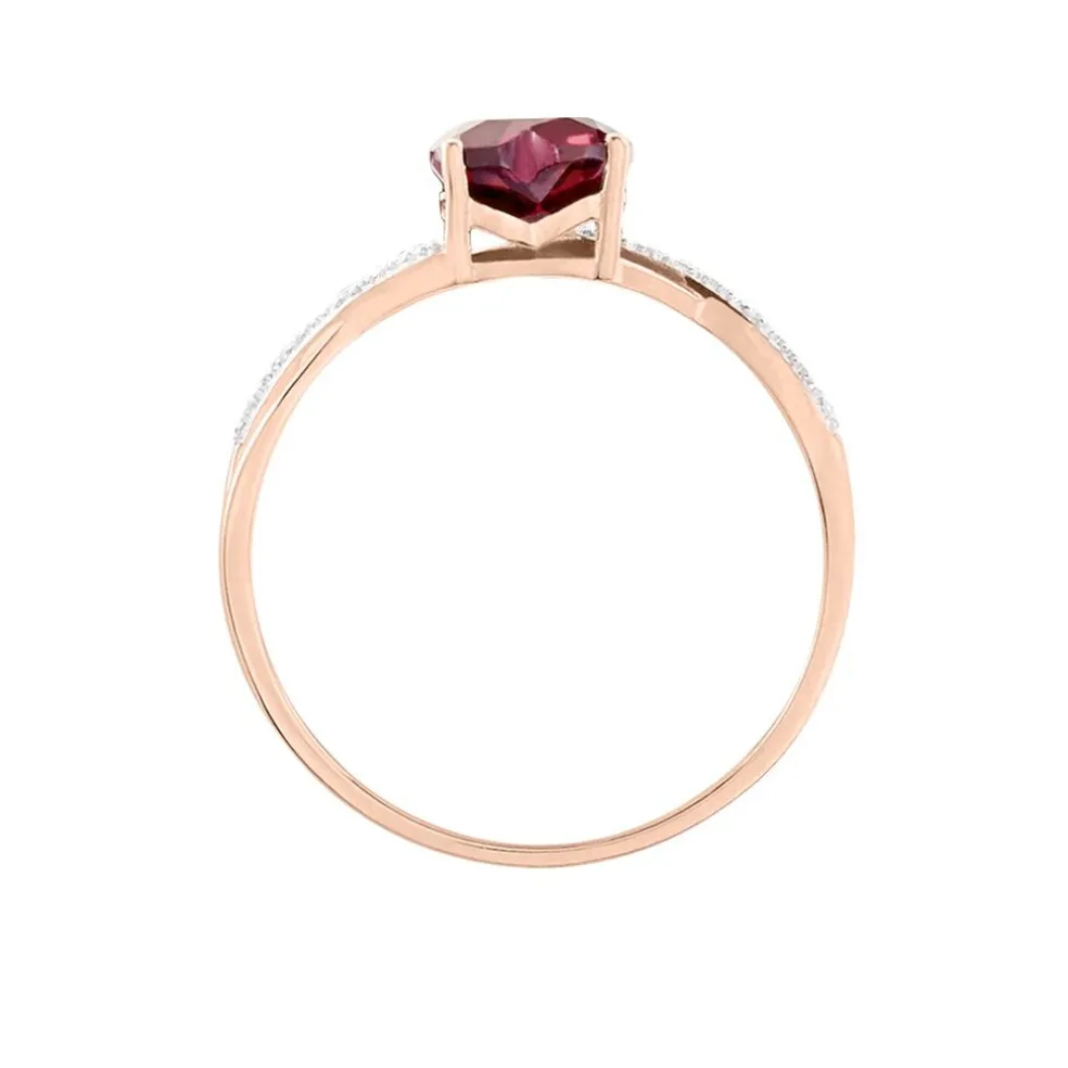 Bague Clothilde Or Rose Rhodolite Et Oxyde