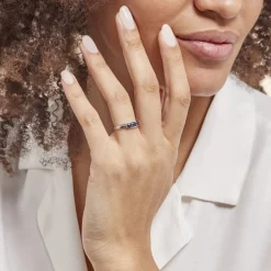 Bague Comete Or Blanc Saphir Et Diamant