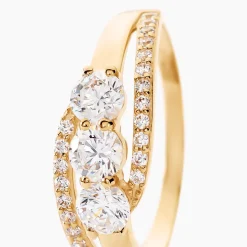 Bague Comete Or Jaune Oxyde De Zirconium