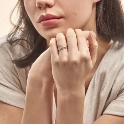 Bague Comete Or Jaune Oxyde De Zirconium