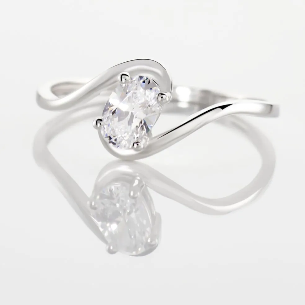 Bague Coronille Or Blanc Oxyde