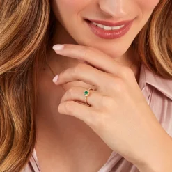 Bague Cosimo Or Jaune Emeraude Diamant