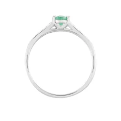 Bague Crista Or Blanc Emeraude Et Diamant