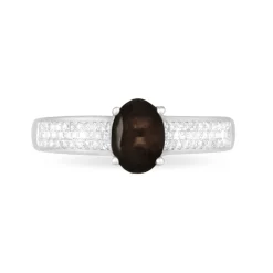 Bague Crista Or Blanc Quartz Et Diamant