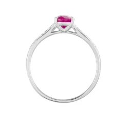 Bague Crista Or Blanc Rubis Et Diamant