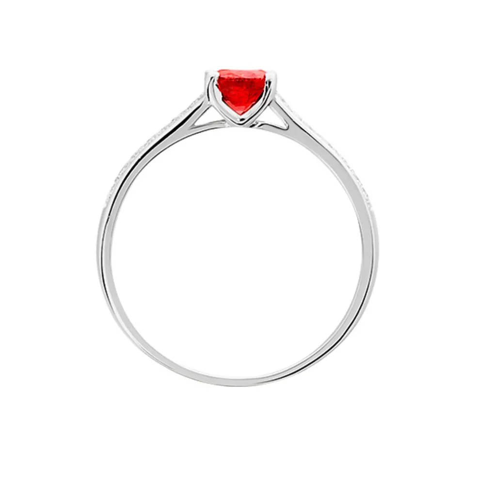 Bague Crista Or Blanc Rubis Et Diamant