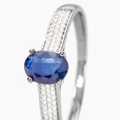 Bague Crista Or Blanc Saphir Et Diamant