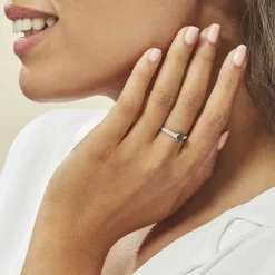 Bague Crista Or Blanc Saphir Et Diamant