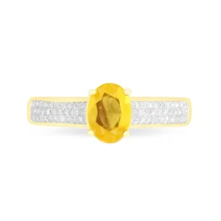 Bague Crista Or Jaune Citrine Et Diamant