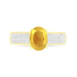 Bague Crista Or Jaune Citrine Et Diamant