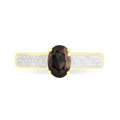 Bague Crista Or Jaune Quartz Et Diamant