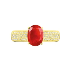 Bague Crista Or Jaune Rubis Et Diamant