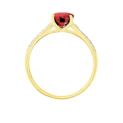 Bague Crista Or Jaune Rubis Et Diamant