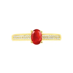 Bague Crista Or Jaune Rubis Et Diamant