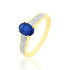 Bague Crista Or Jaune Saphir Et Diamant
