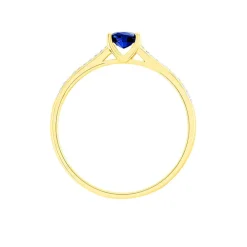 Bague Crista Or Jaune Saphir Et Diamant