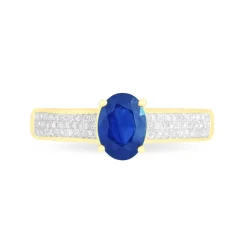 Bague Crista Or Jaune Saphir Et Diamant