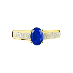 Bague Crista Or Jaune Saphir Et Diamant