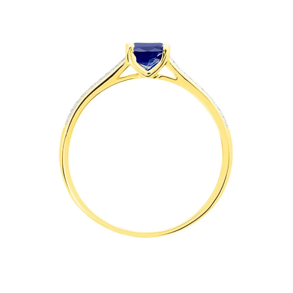 Bague Crista Or Jaune Saphir Et Diamant