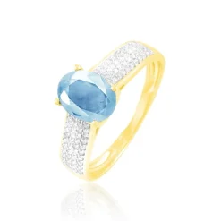 Bague Crista Or Jaune Topaze Et Diamant