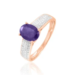 Bague Crista Or Rose Amethyste Et Diamant