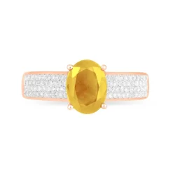 Bague Crista Or Rose Citrine Et Diamant