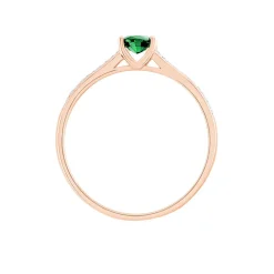 Bague Crista Or Rose Emeraude Et Diamant