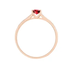 Bague Crista Or Rose Rubis Et Diamant