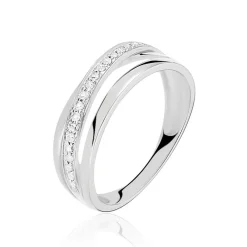 Bague Croisee Or Blanc Diamant