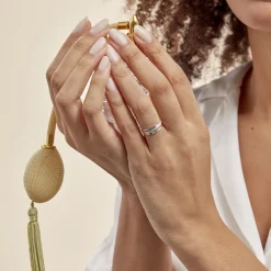 Bague Croisee Or Blanc Diamant