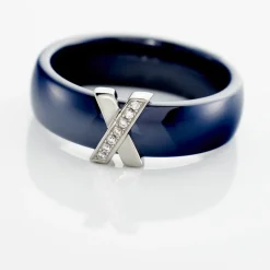 Bague Cronos Argent Blanc Céramique Oxyde