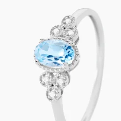 Bague Cyprille Or Blanc Topaze Et Oxyde De Zirconium