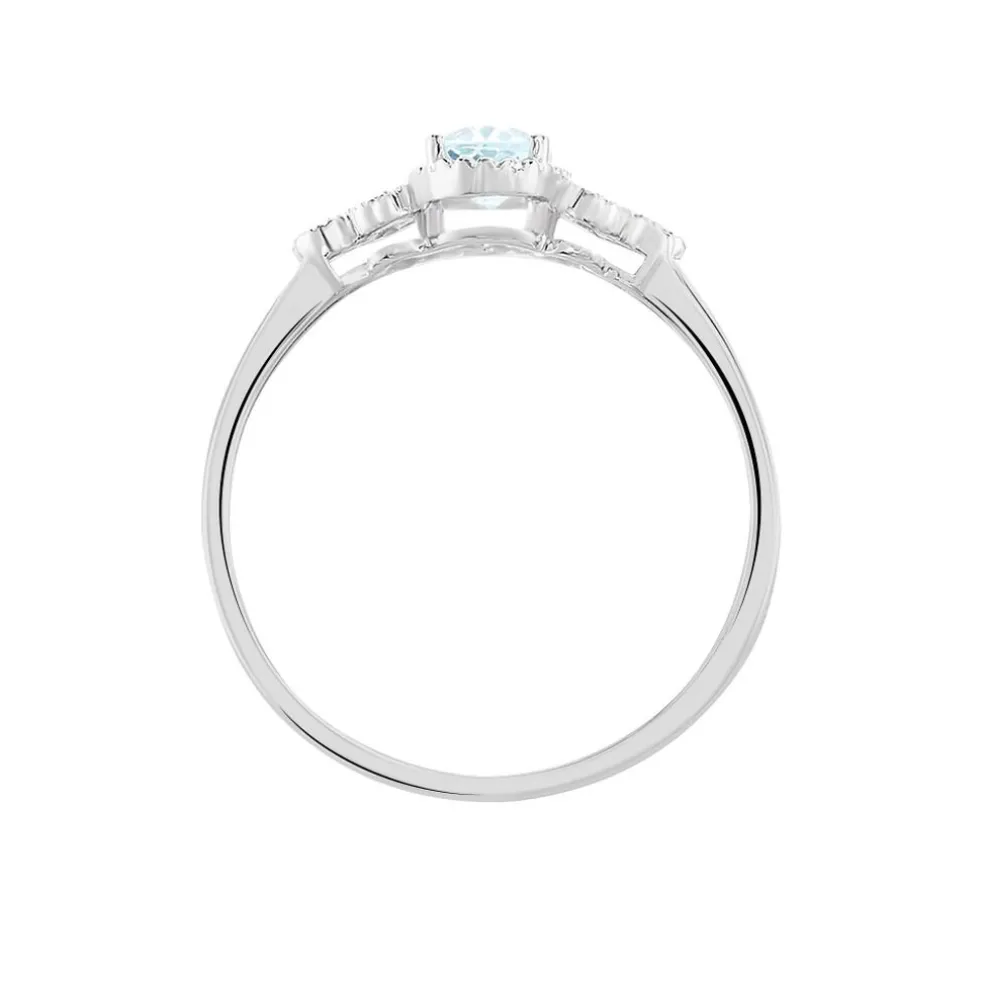 Bague Cyprille Or Blanc Topaze Et Oxyde De Zirconium