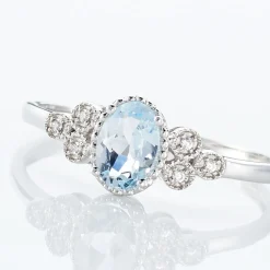 Bague Cyprille Or Blanc Topaze Et Oxyde De Zirconium